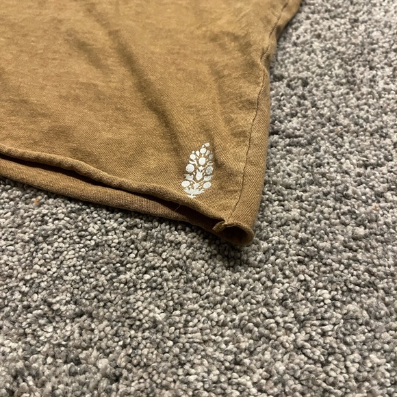 Free People FP Movement Tan Women's Top cropped boxy size large trendy - Picture 7 of 8